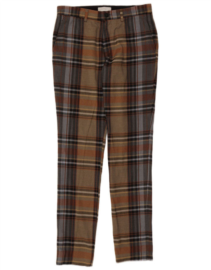 Zara Pantalon Chino Slim Homme EU 40 Medium W31 L33 Plaid Multicolore