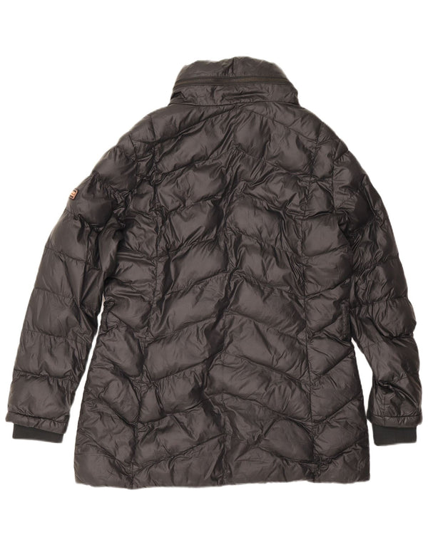 Barbour Veste matelassée à capuche pour femme UK 16 Large Noir Polyamide