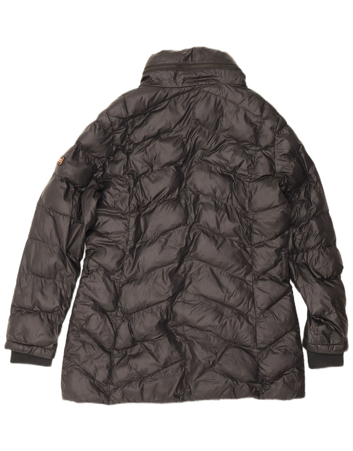 Barbour Veste matelassée à capuche pour femme UK 16 Large Noir Polyamide