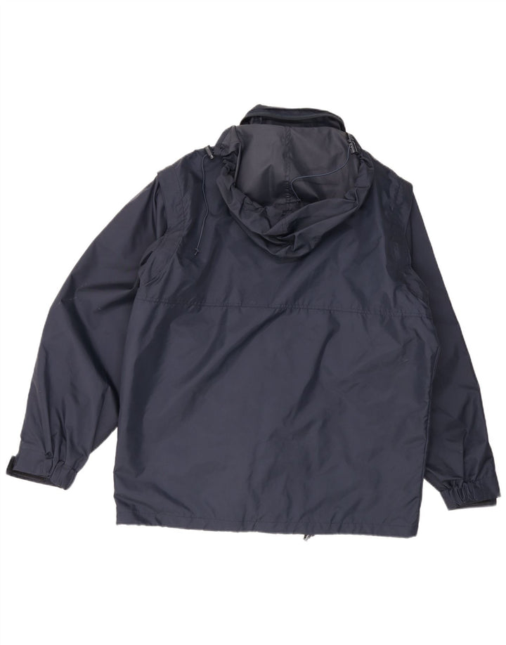 Spalding Veste de pluie à capuche pour homme UK 38 Medium Bleu marine Polyamide