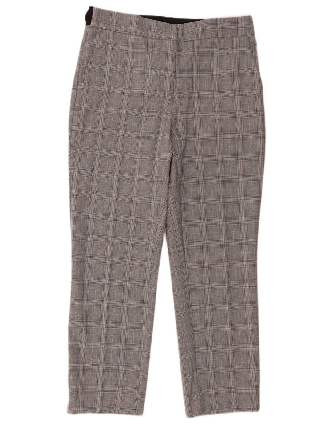 Pantalon Chino Slim Femme Zara Large W30 L27 Gris Carreaux Polyester