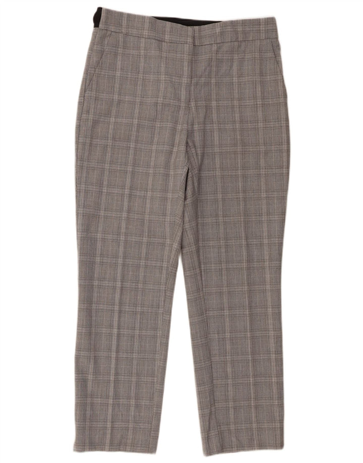Pantalon Chino Slim Femme Zara Large W30 L27 Gris Carreaux Polyester