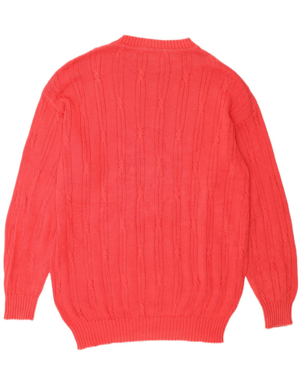 Benetton Pull à col rond pour femme UK 18 XL Rouge Coton