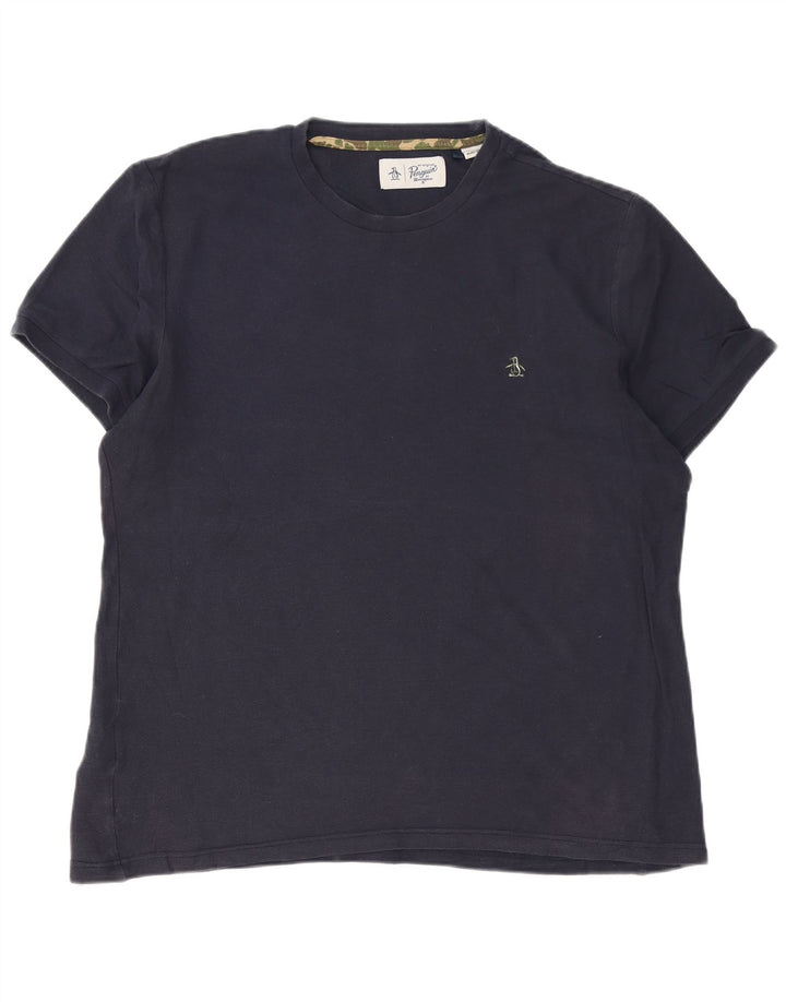 Penguin T-Shirt Homme Haut Large Bleu Marine Coton