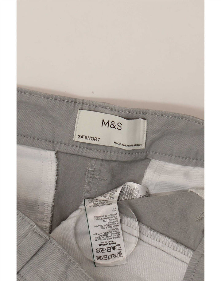 Marks & Spencer Short Chino Homme W34 Grand Gris Coton