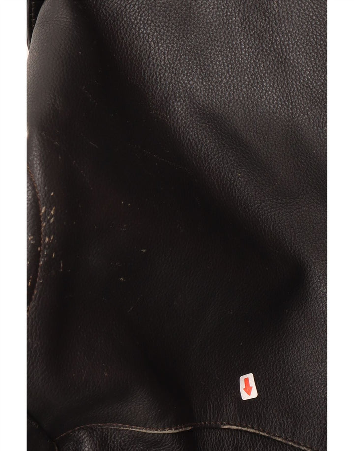 Highway 1 Veste de motard en cuir pour homme Taille 60 4XL Cuir noir