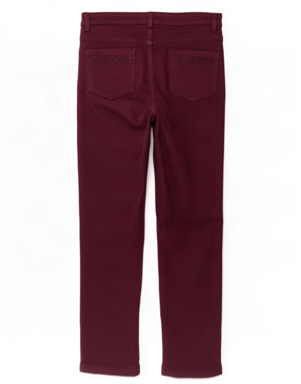 Marks & Spencer Pantalon droit décontracté pour femme UK 12 Medium W30 L28 Violet