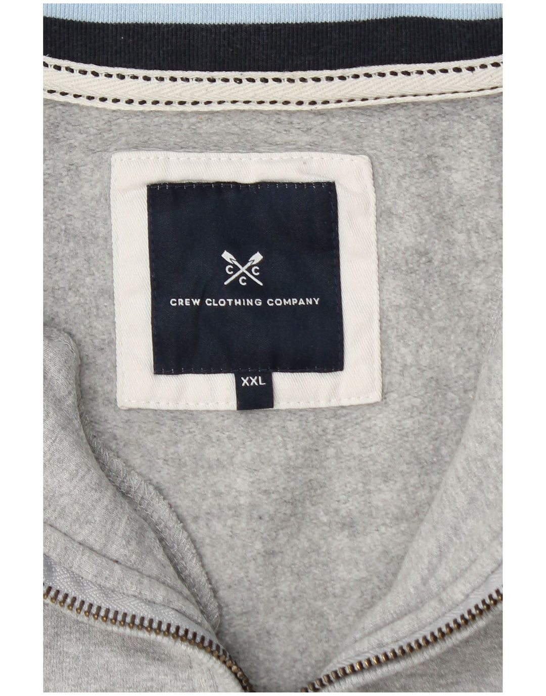 CREW CLOTHING Sweat-shirt à col zippé pour femme UK 20 2XL Gris Coton