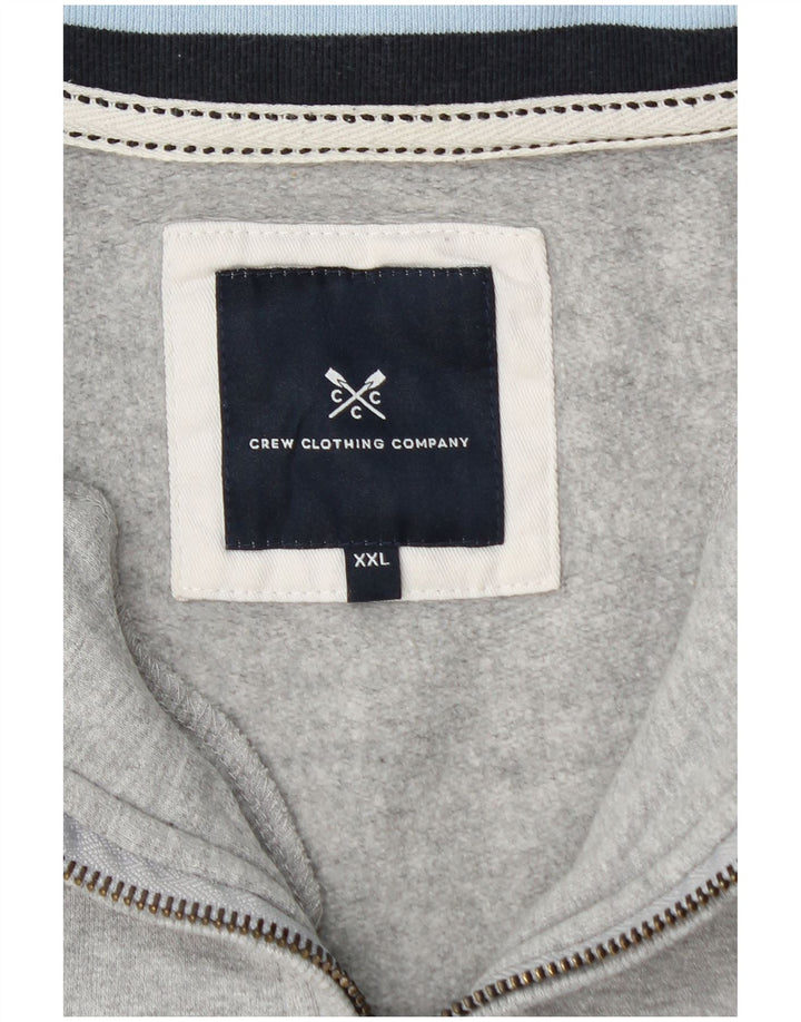 CREW CLOTHING Sweat-shirt à col zippé pour femme UK 20 2XL Gris Coton
