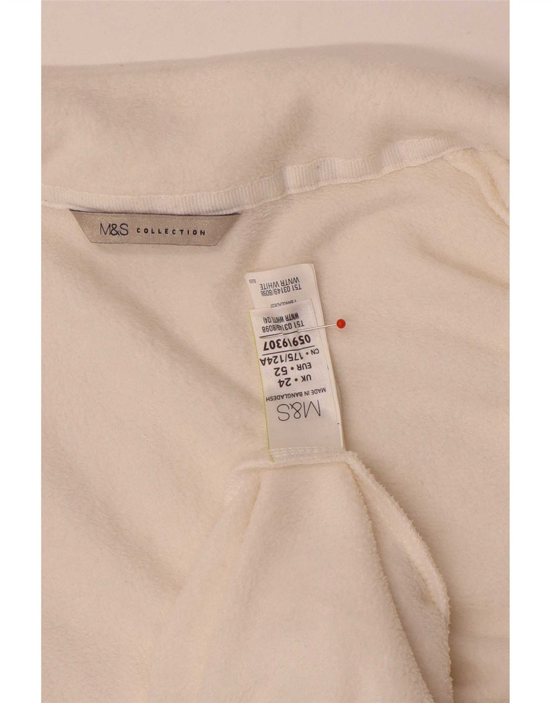 Marks & Spencer Veste polaire pour femme UK 24 4XL Blanc Polyester