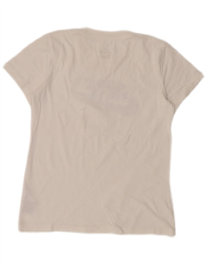NIKE T-shirt graphique pour femme UK 6 XS Blanc Coton