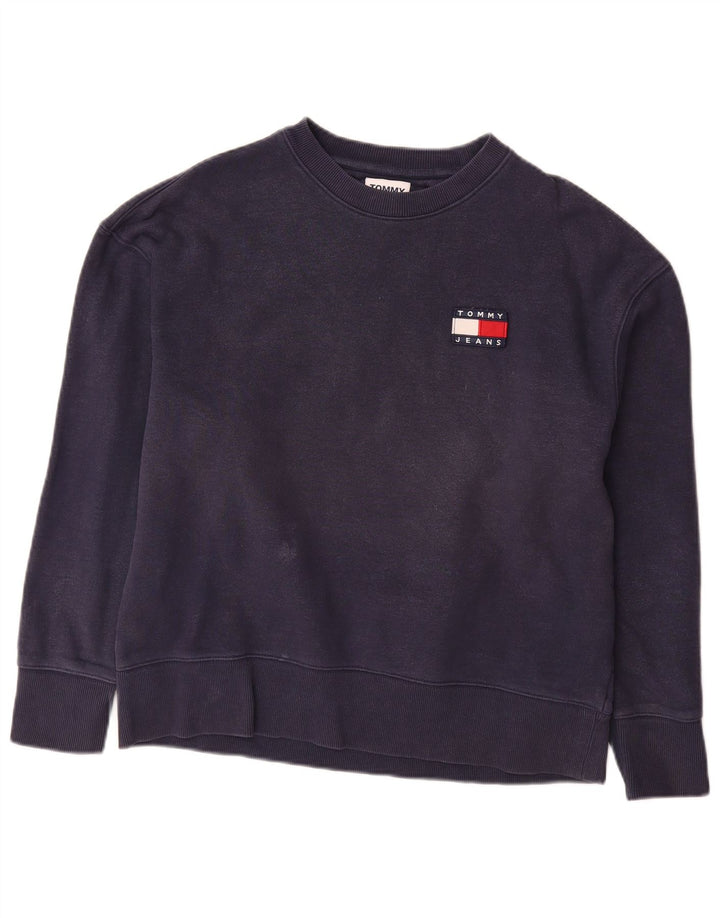 TOMMY HILFIGER Sweat-shirt pour femme UK 14 Bleu marine moyen Coton