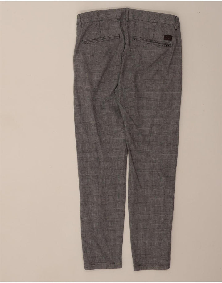 JOOP Mens Slim Chino Trousers W30 L30 Grey Check Cotton Vintage Joop and Second-Hand Joop from Messina Hembry 