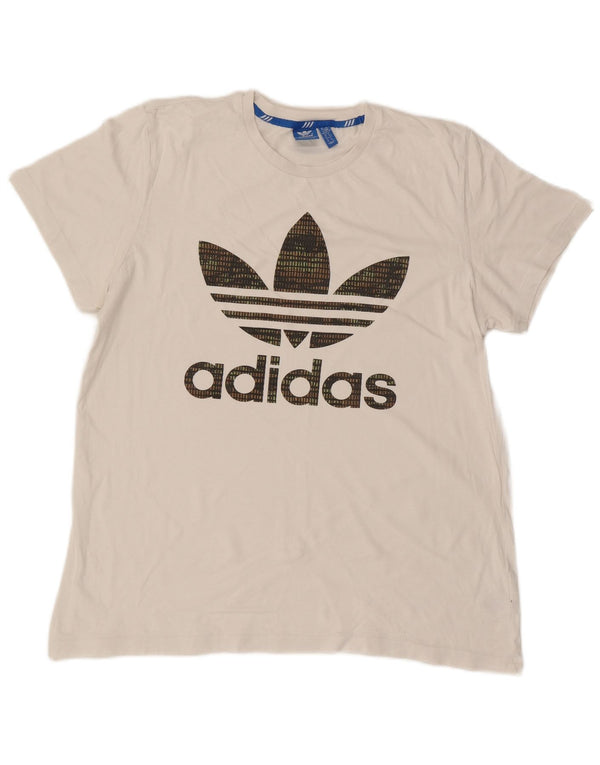 Adidas T-shirt graphique pour homme XL en coton blanc