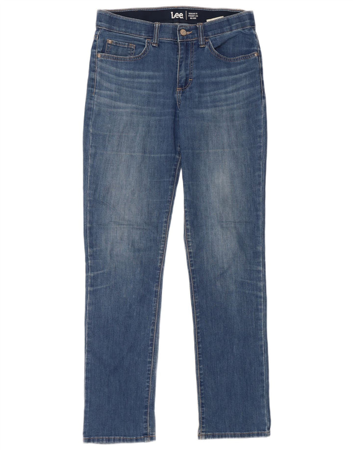 Lee Jean droit taille moyenne pour femme, coupe régulière, W29 L33, coton bleu