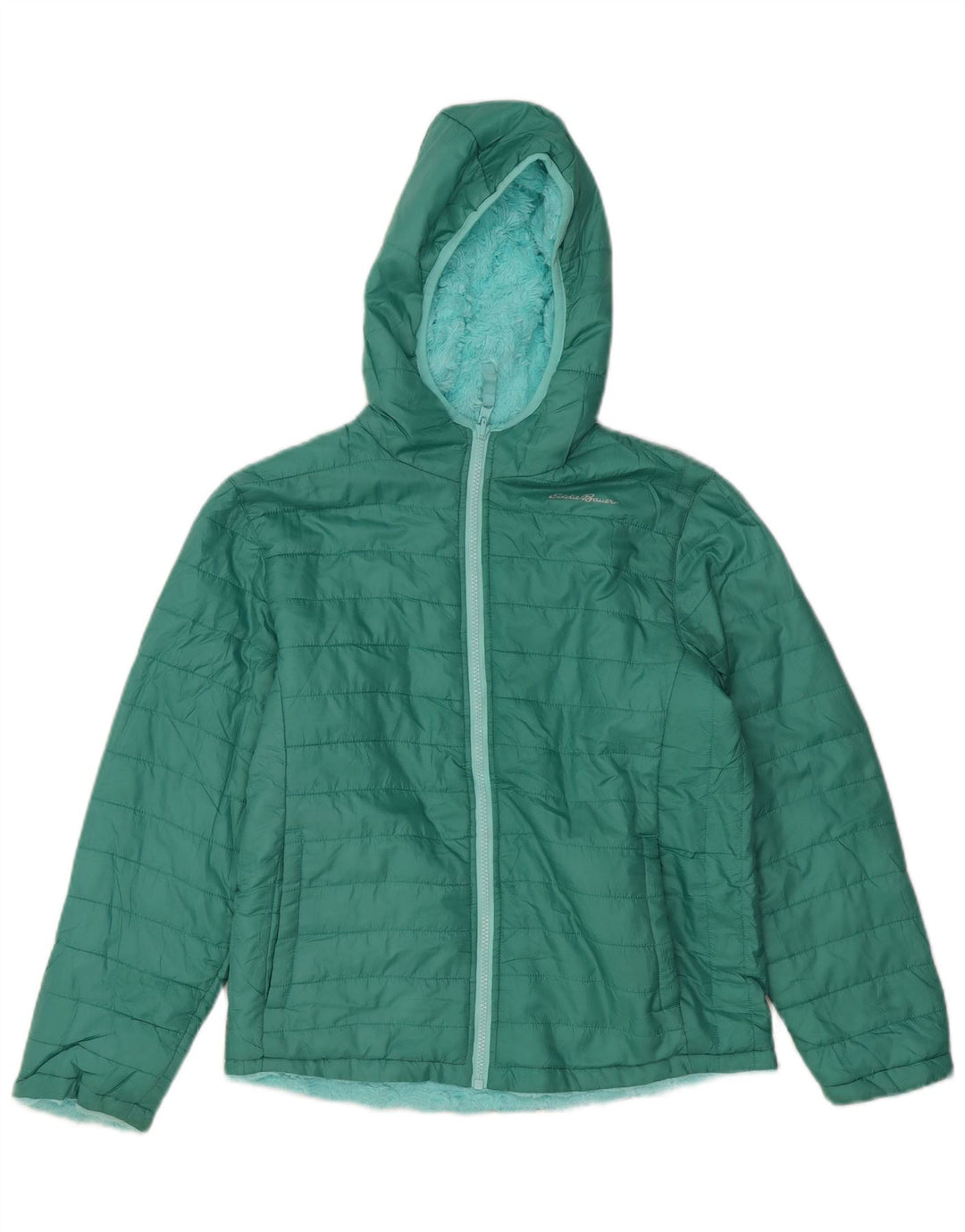 EDDIE BAUER Veste matelassée à capuche pour fille 13-14 ans Large Vert Polyester
