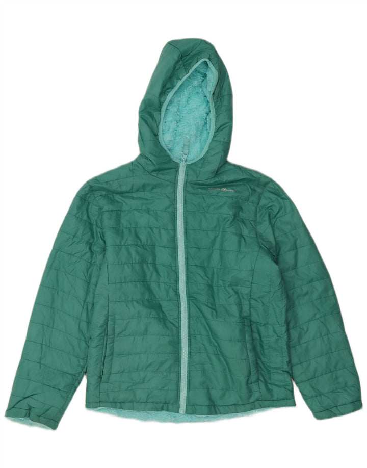 EDDIE BAUER Veste matelassée à capuche pour fille 13-14 ans Large Vert Polyester