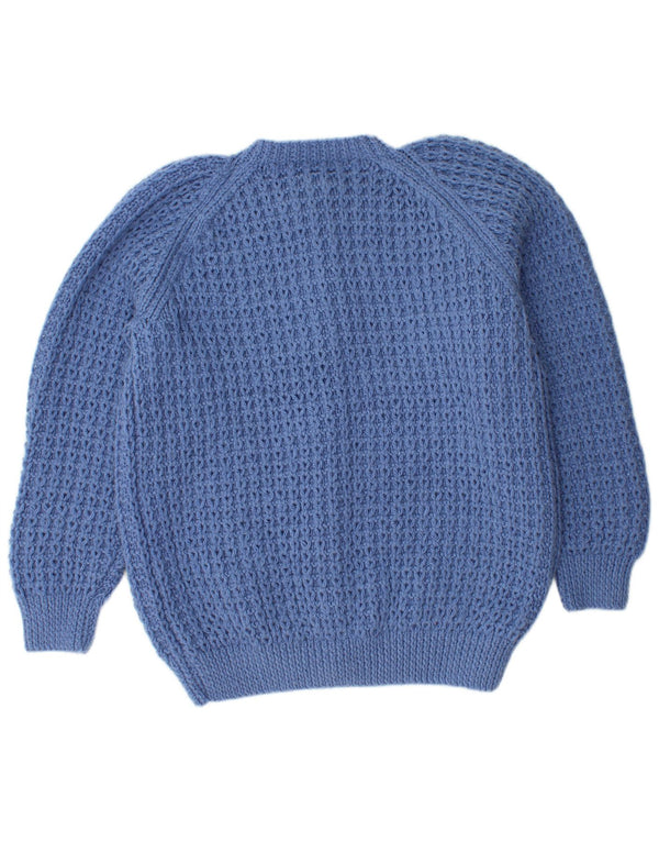 VINTAGE Pull Cardigan Femme UK 16 Grand Bleu