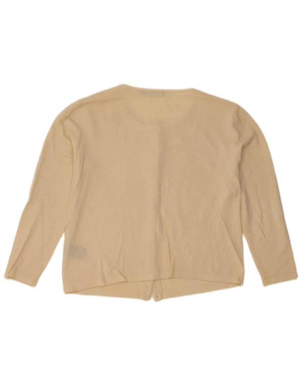 Ralph Lauren Femmes Crop Bolero Jumper UK 16 Large Off White Laine