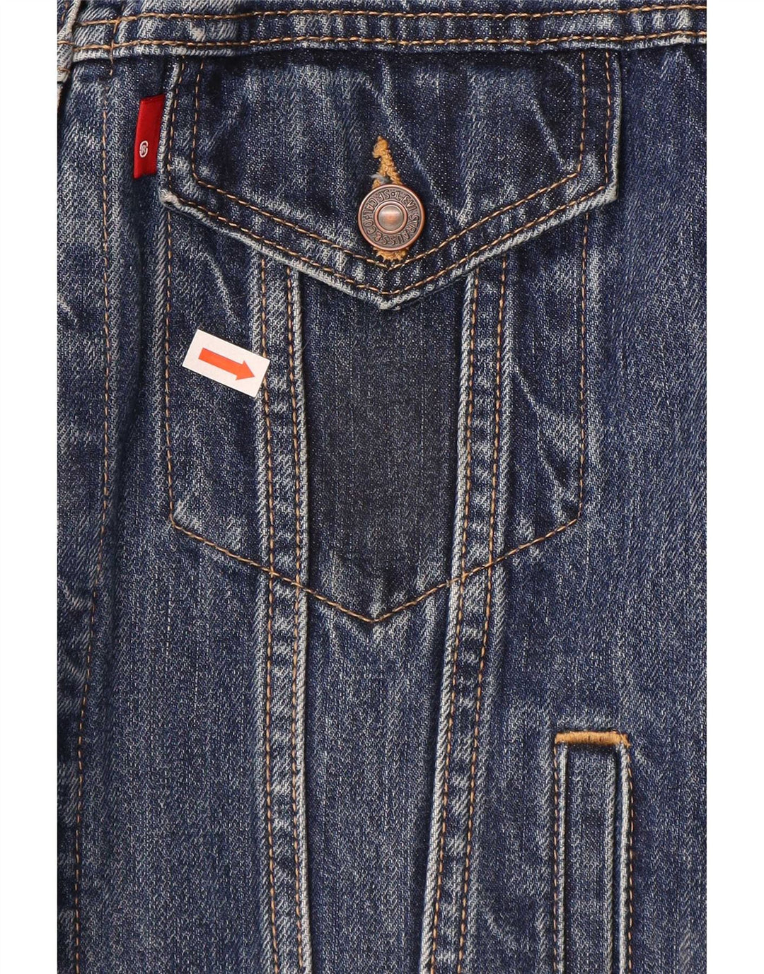 Levi's Veste en Jean Femme UK 14 Bleu Moyen Coton