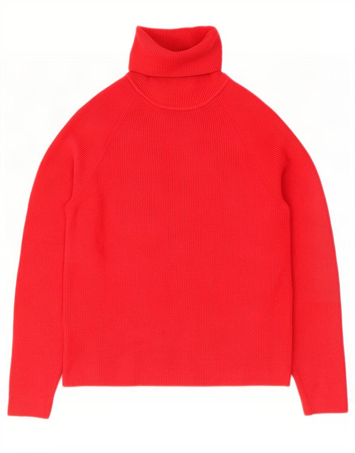Marks & Spencer Pull col roulé pour femme UK 10 Petite viscose rouge
