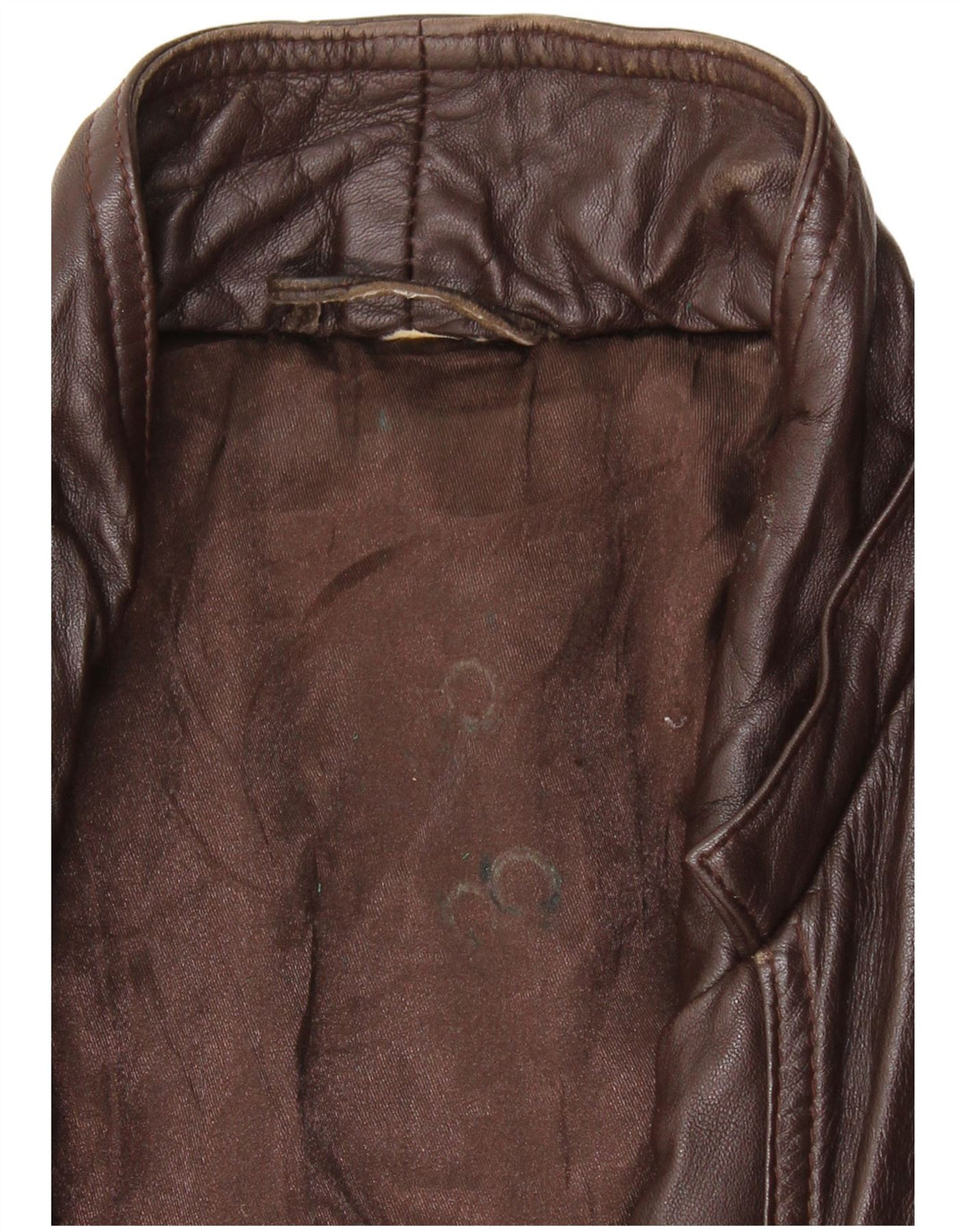 VINTAGE Manteau en cuir femme UK 14 Grand cuir marron