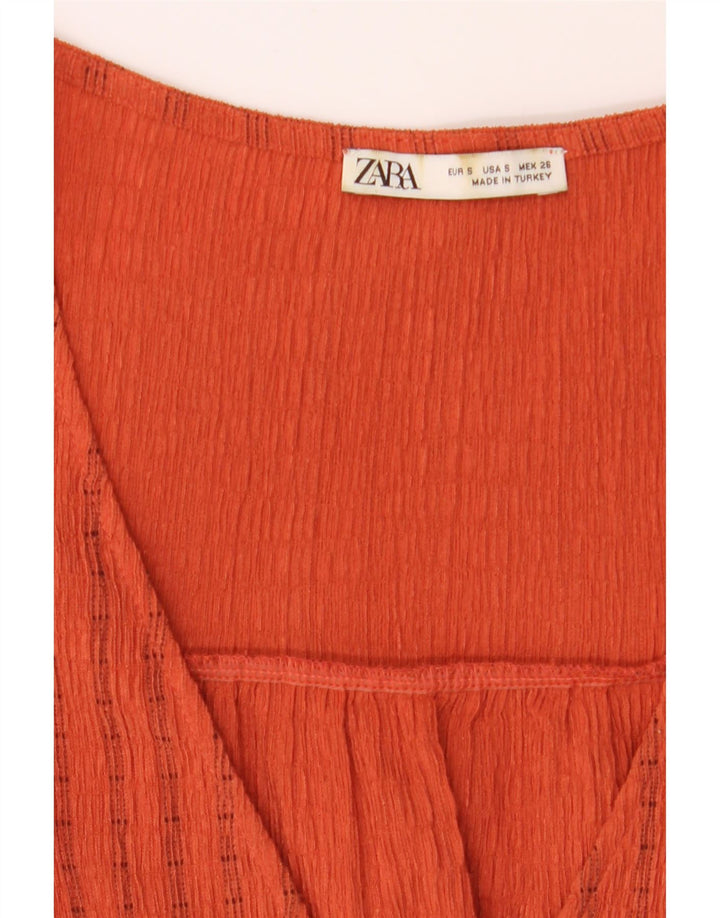ZARA Womens Tunic Dress UK 10 Small Orange Striped Vintage Zara and Second-Hand Zara from Messina Hembry 