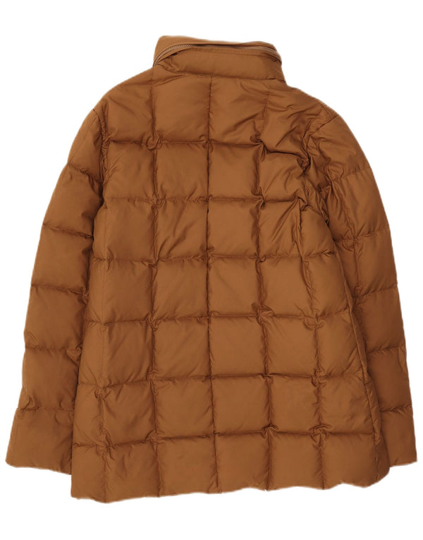 Alberto Aspesi Veste matelassée à capuche pour femme UK 14 Marron moyen Polyester