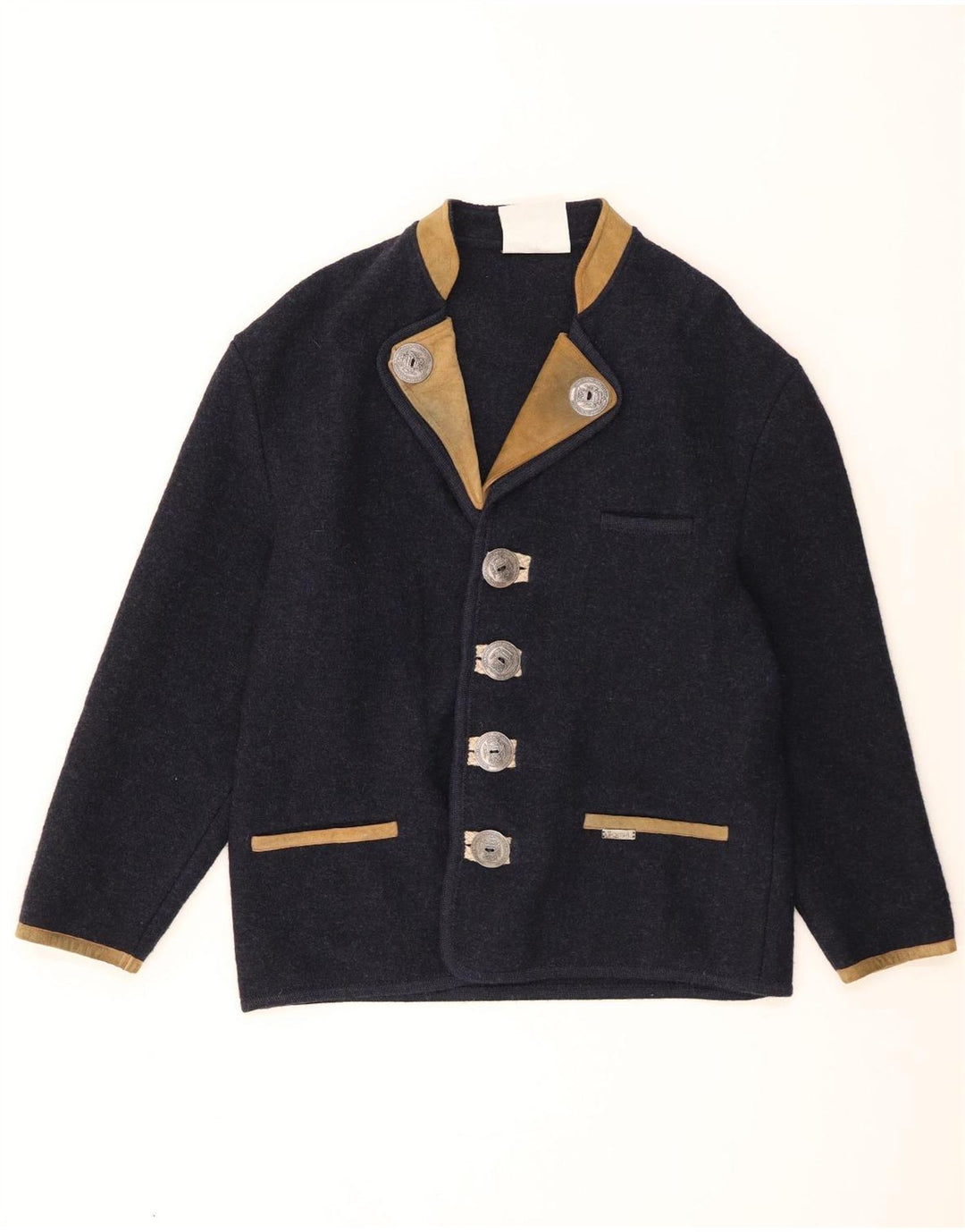 Wesenjak Veste blazer à 4 boutons pour homme UK 40 Large Bleu marine Colourblock