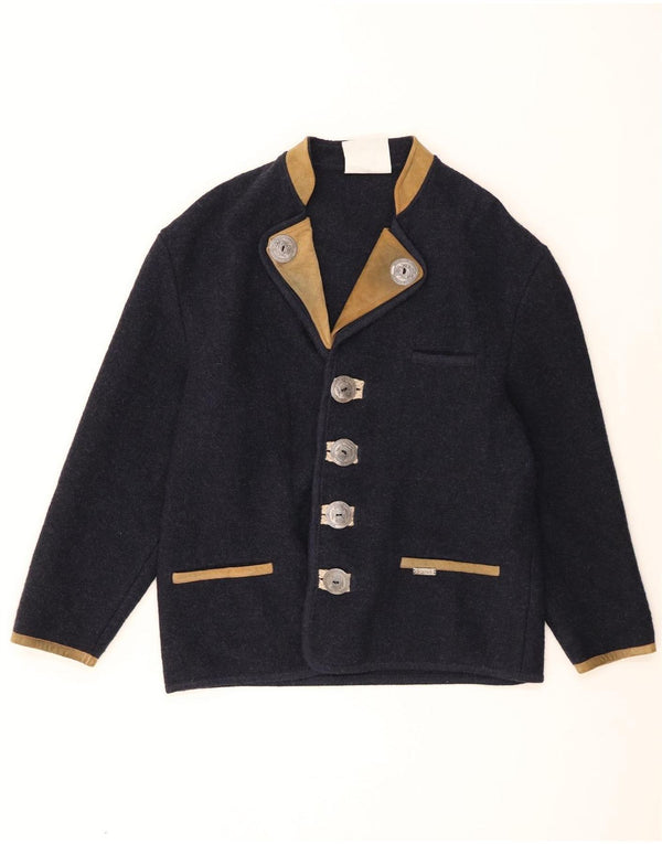 Wesenjak Veste blazer à 4 boutons pour homme UK 40 Large Bleu marine Colourblock