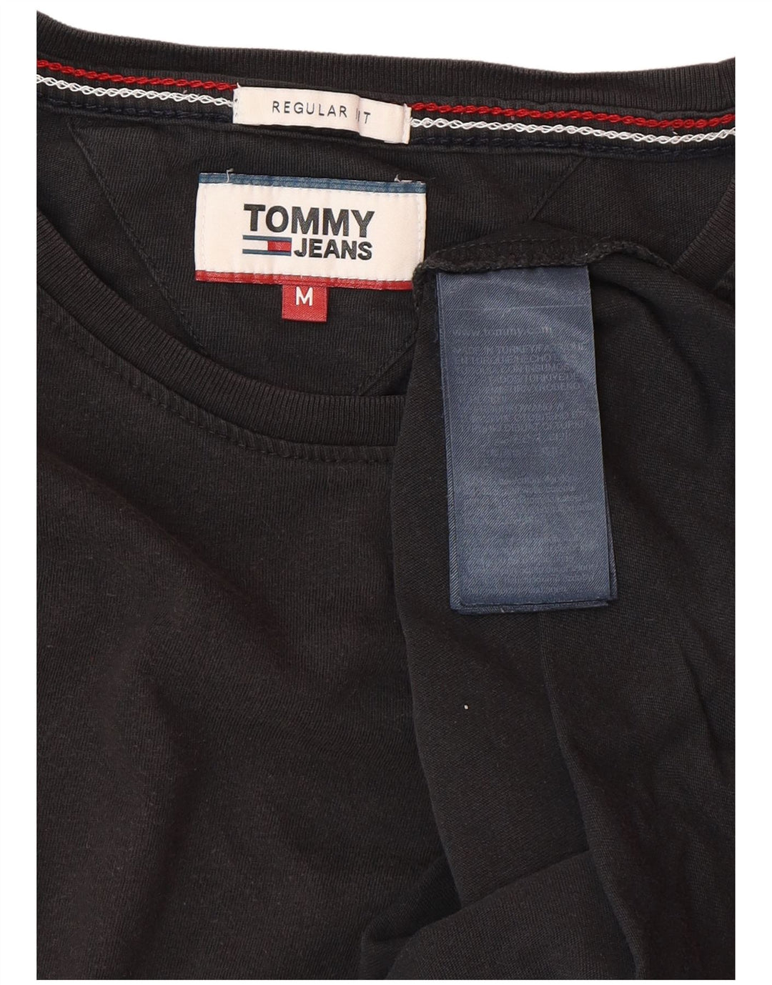 TOMMY HILFIGER T-Shirt Regular Fit Homme Coton Noir Moyen