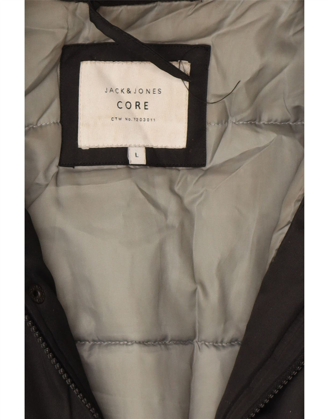 JACK & JONES Parka à capuche pour homme UK 40 Large Noir