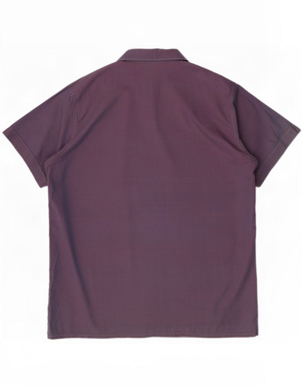 Elsbach Chemise à manches courtes pour homme Large Bleu