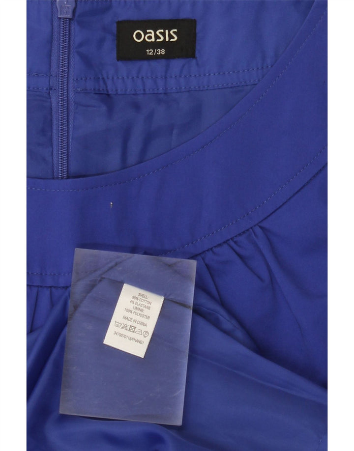 OASIS Robe fourreau pour femme UK 12 en coton bleu marine moyen