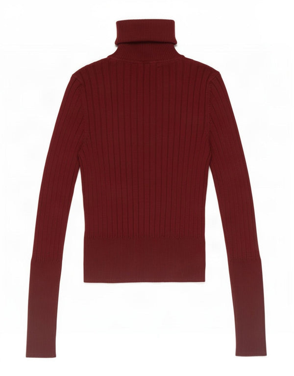 Zara Womens Crop Top Manches Longues UK 12 Bordeaux Moyen