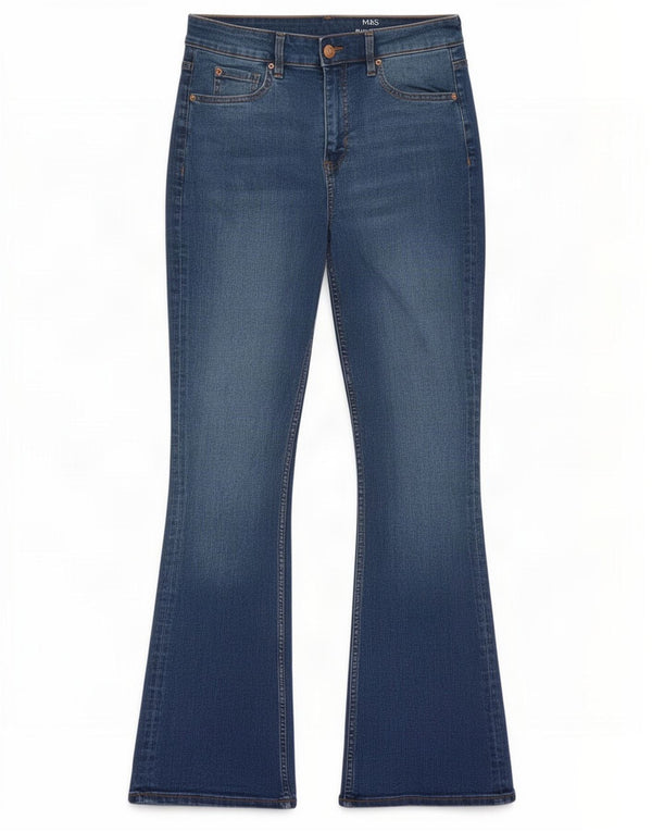 Marks & Spencer Jean Eva Bootcut pour femme UK 12 Medium W30 L30 Bleu Coton