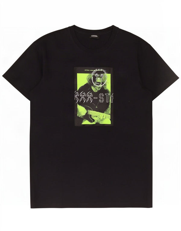 Diesel T-shirt graphique pour homme 2XL en coton noir