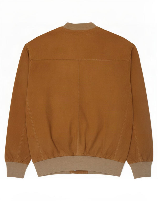 vintage Mens Suede Bomber Jacket UK 38 Brun Moyen