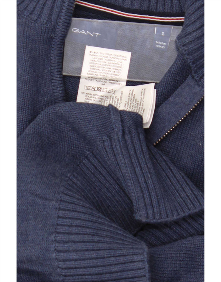 Gant Homme Pull Col Zippé Petit Bleu Marine Coton