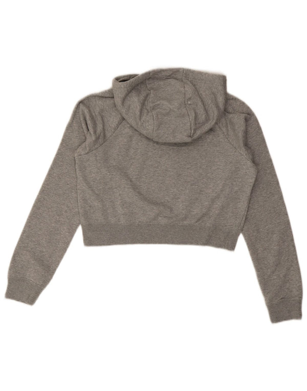 Nike Womens Crop Graphic Sweat à capuche UK 6 XS Gris Coton