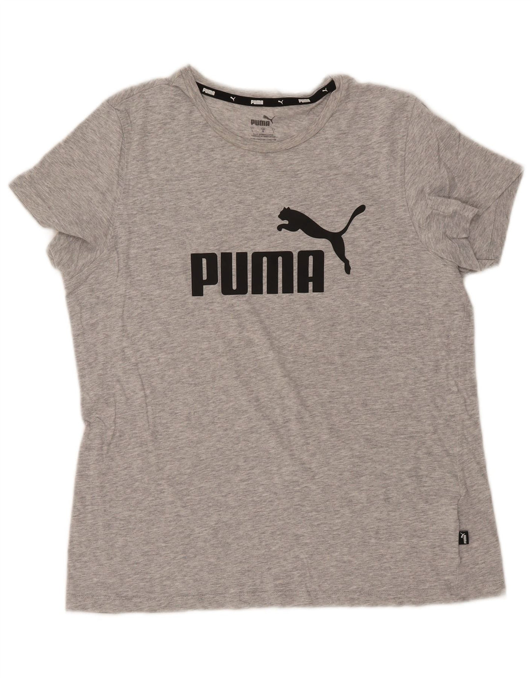 PUMA T-shirt graphique pour femme UK 16 Large Gris Coton