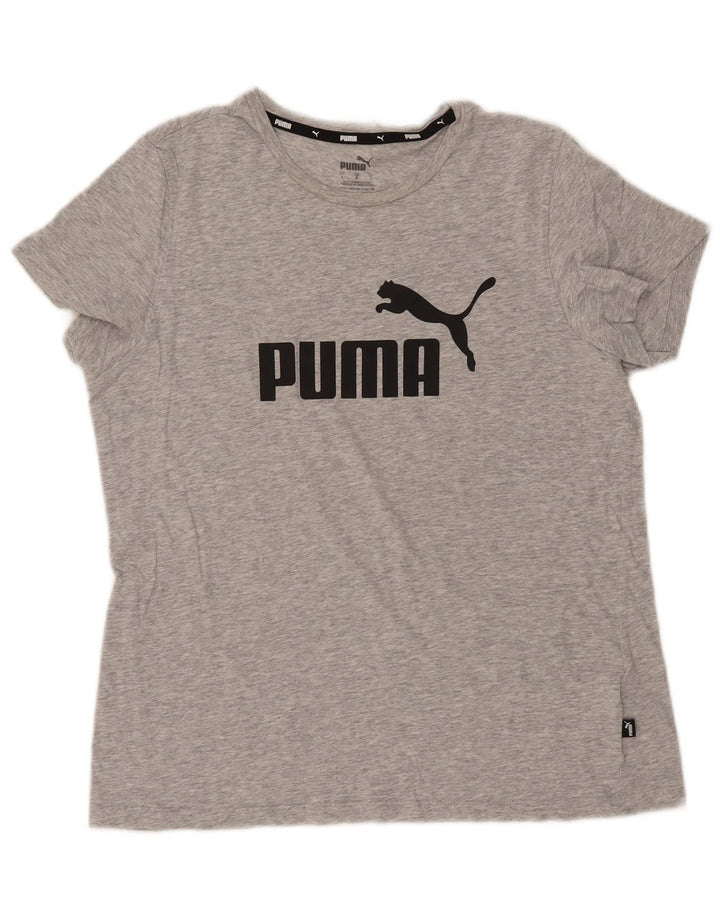 PUMA T-shirt graphique pour femme UK 16 Large Gris Coton