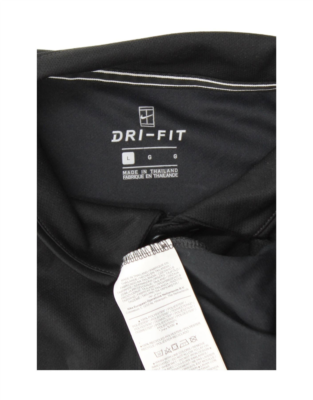 Polo Nike Dri Fit pour hommes, grand, noir, polyester