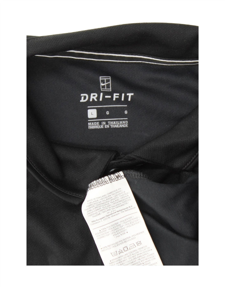 Polo Nike Dri Fit pour hommes, grand, noir, polyester