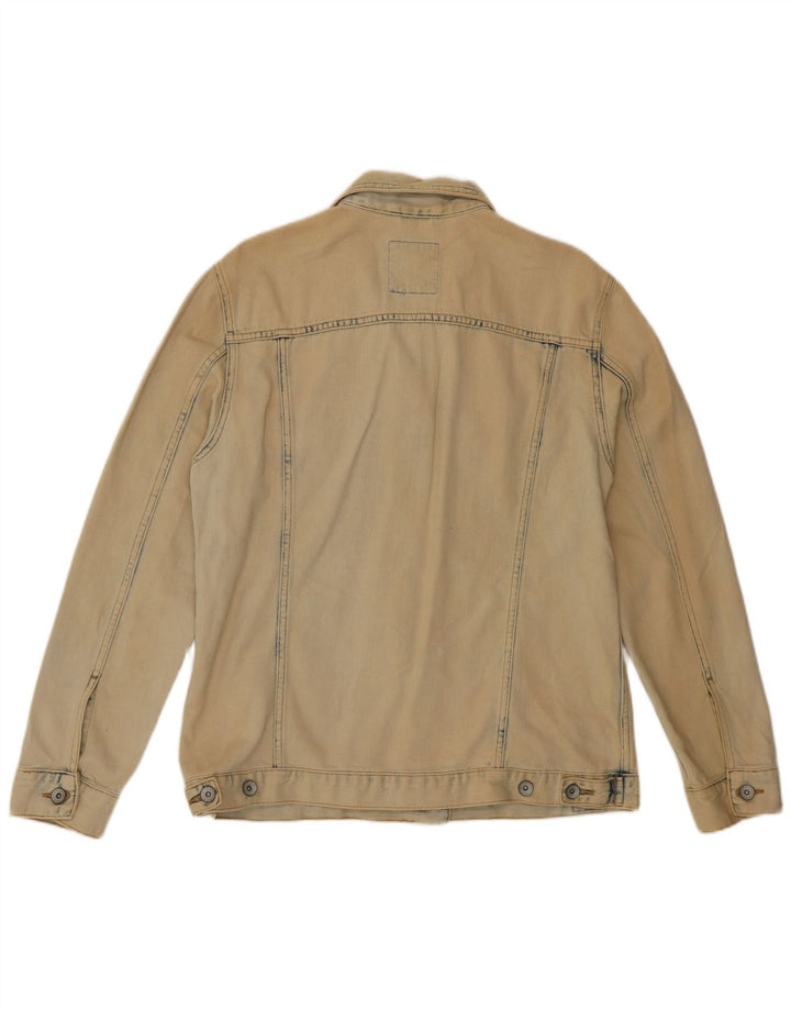 SUPERDRY Veste en Jean Femme UK 10 Petit Coton Beige