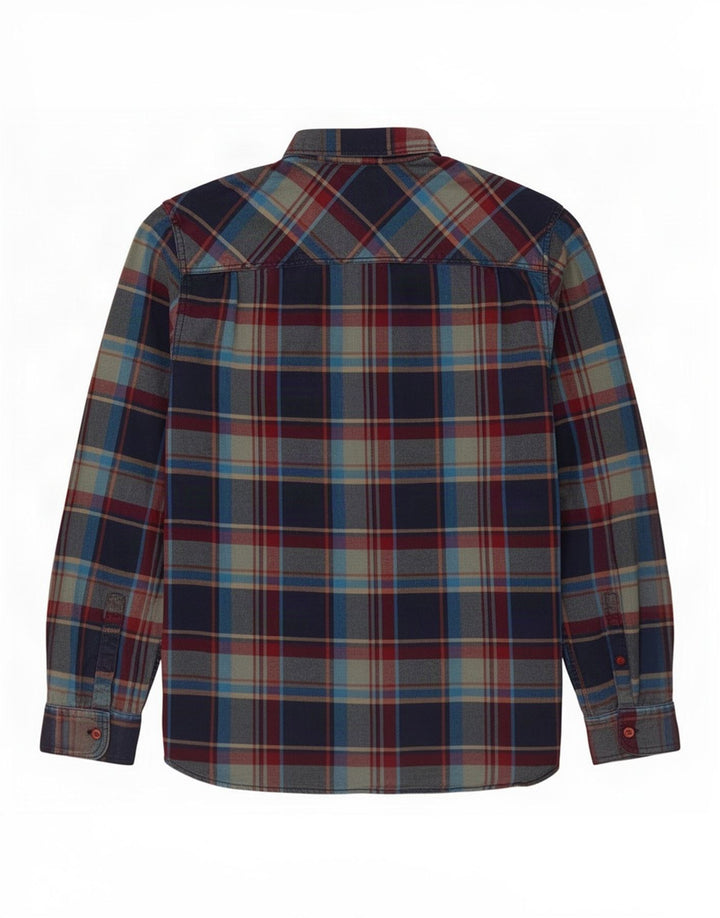 Chemise White Stuff Homme Flannel Coton à Carreaux Bleu Marine Moyen