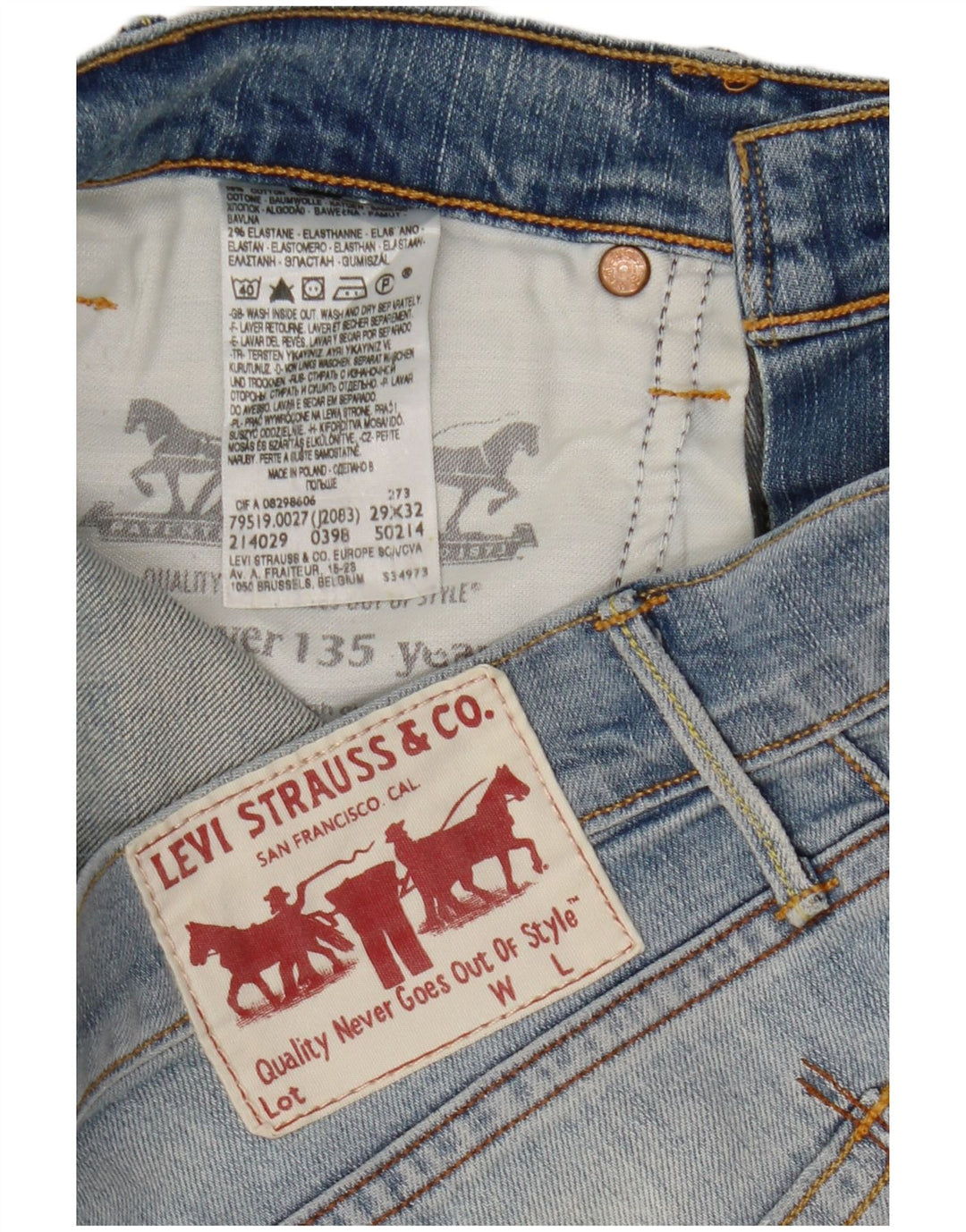 Levi's Jean Slim Homme W29 L32 Bleu Coton
