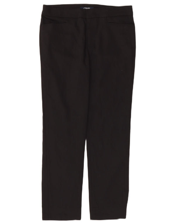 Chaps Womens Petite Straight Suit Trousers US 8 Medium W32 L28 Black Cotton