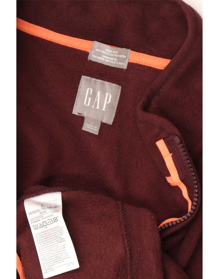 Gap Pull Polaire à Col Zippé pour Homme Grand Polyester Bordeaux