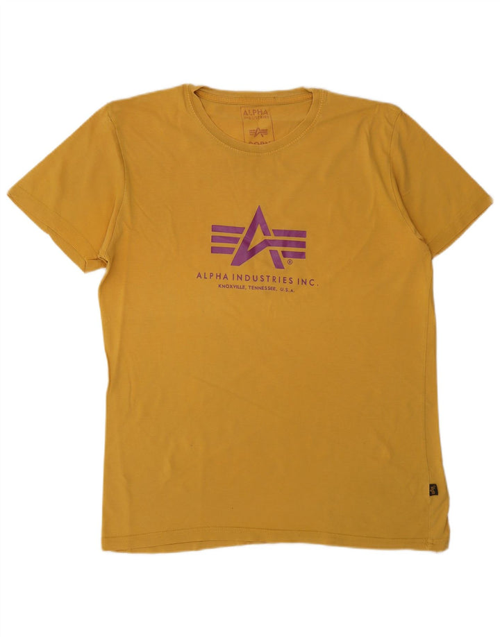 ALPHA INDUSTRIES T-Shirt Graphique Homme Jaune Moyen Coton